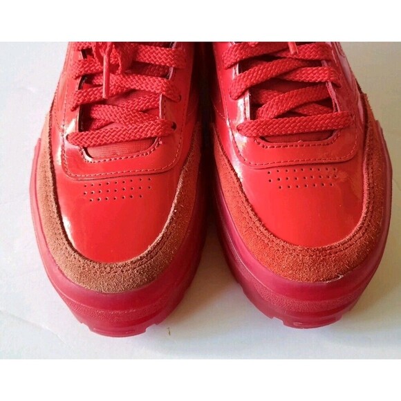 Reebok Cardi B Sneakers Size 5 Red Coated Club C Double Bubble Gum Bottom - Picture 8 of 13